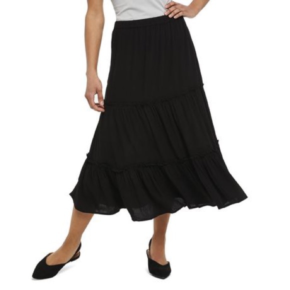 SOLD-  Black Tiered Skirt - Picture 3 of 3